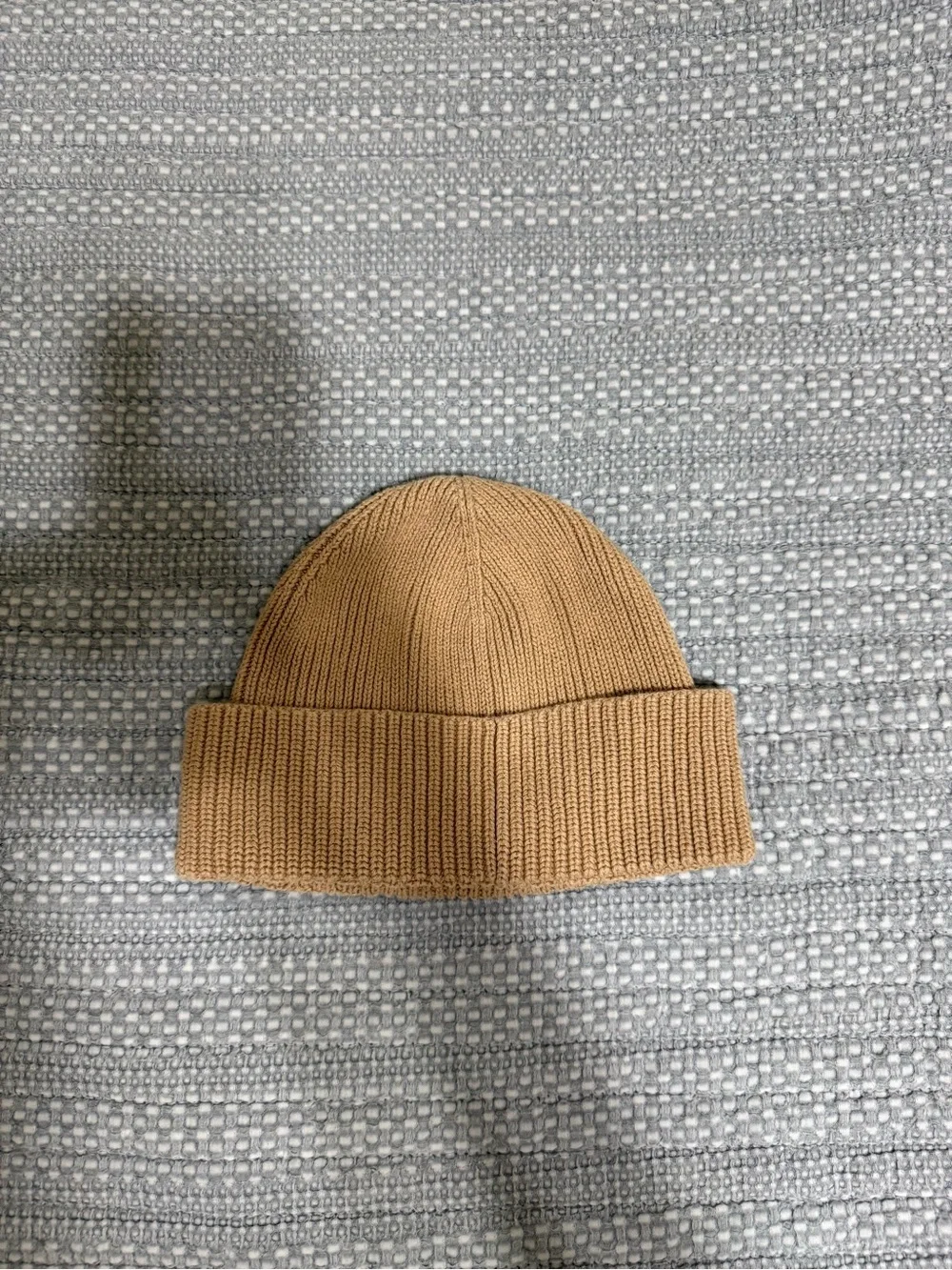 Polo Ralph Lauren Tan Ribbed Beanie with Pony Logo